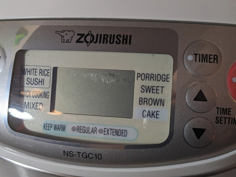 Zojirushi 5-1/2 Cup Rice Cooker Warmer w/ Spatula Holder & Cup NS-TGC10