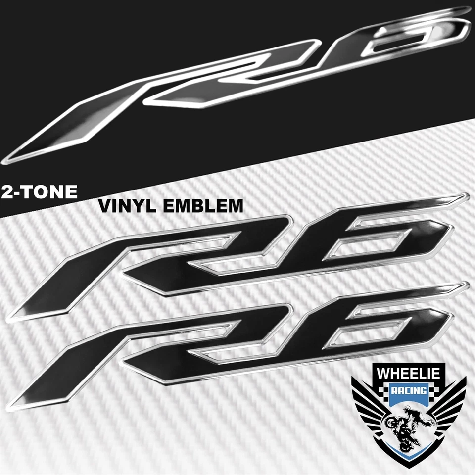 ALMOHADILLA PARA TANQUE DE COMBUSTIBLE 2 TONOS CROMO PLATA AGARRE PROFESIONAL + LOGOTIPO YAMAHA 8" + PEGATINA EMBLEMA YZF-R6 Foto 3 de 4