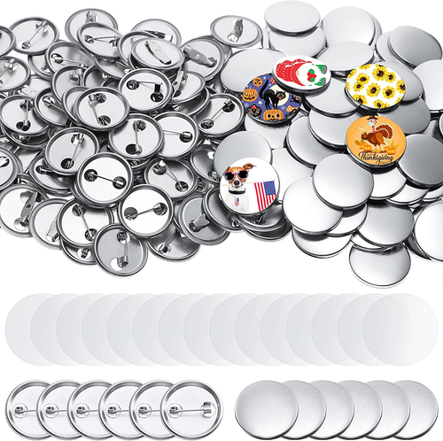 300 Pieces Blank Button Making Supplies round Badge Button Parts Metal Button Pi - Picture 8 of 12
