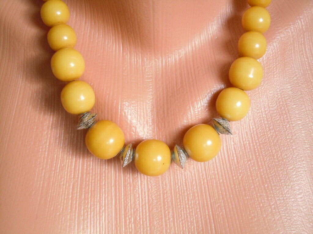 Bakelite Ball Chain Dark Yellow Iconic 1.7oz/18 1… - image 5