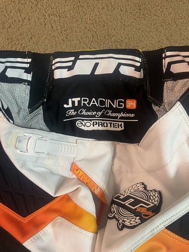 JT Racing Men’s Racing Pants Size 34 Orange/Yellow Motocross Dirt Bike Paintball - Picture 5 of 6
