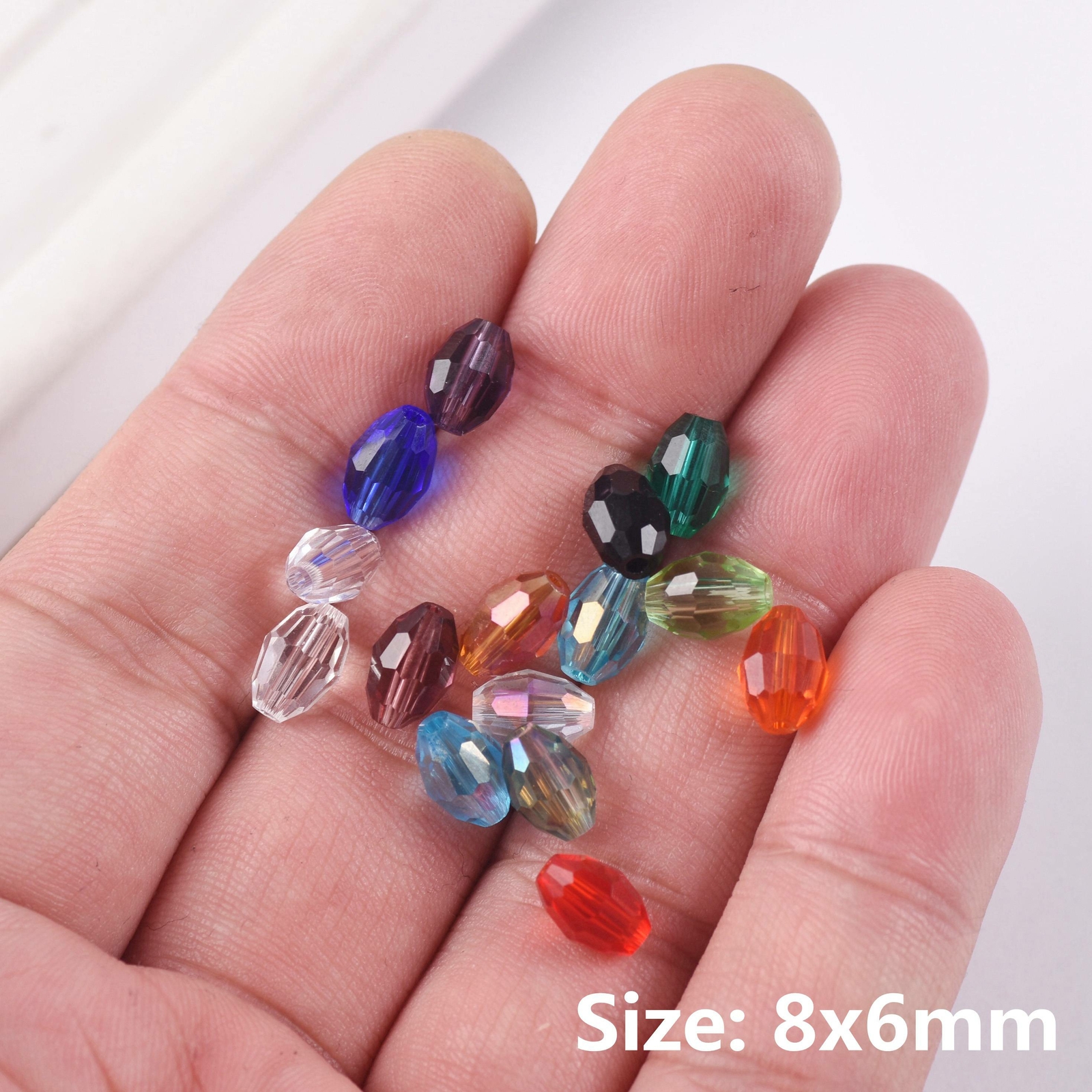 8x6mm 10x8mm 13x10mm Rugby Ovale Sfaccettato Cristallo Allingrosso 13 Profondo 10x8mm - Foto 9