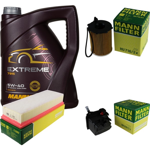 MANN-FILTER Inspektionspaket 5L Mannol Extreme 5W-40 FüR CitroëN Berlingo-image