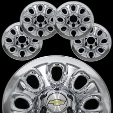 Set of 4 Chevy 1500 6 Lug 17" Chrome Wheel Skins Rim Simulators Hub Caps Covers