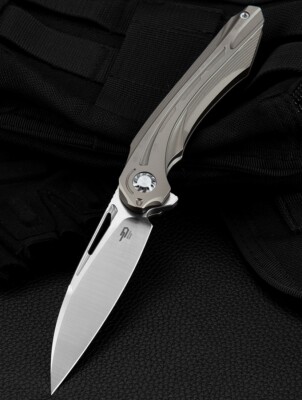Bestech Knives WIBRA Folding Knife 3.5'' Bohler M390 Steel Blade Titanium Handle