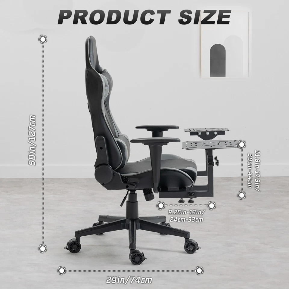 Hottoby Soporte Simulador de Vuelo con Asiento Gris Se Adapta a Logitech X52 X56 Thrustmaster Foto 2 de 4