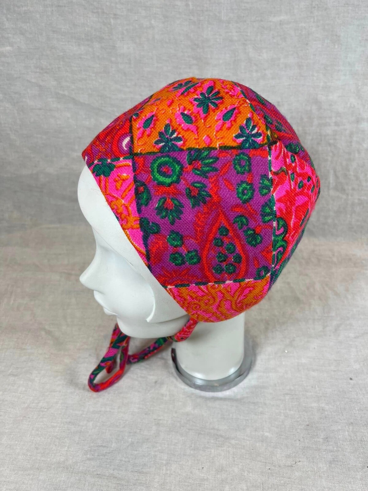 1960's bright patchwork print hat Styled by Coral… - image 3