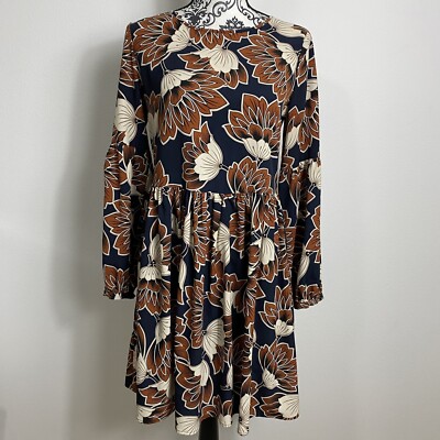 Hallhuber Donna Floral Fit Flare Long Sleeve Dress 6