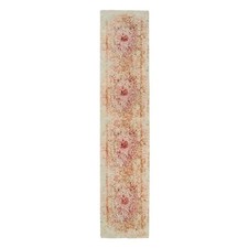 2'6" x 11'10" Pink Farsian Wool and Pure Silk Hand Knotted Runner Rug R63760