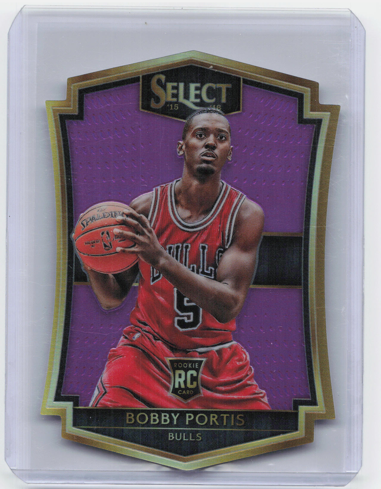 2015-16 Panini Select #161 Bobby Portis Premier Level Purple Prizm Die Cut #/99