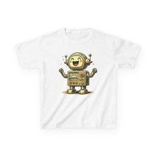 Happy Robot - Cute Cartoon Graphic Gildan Kids Heavy Cotton Tee