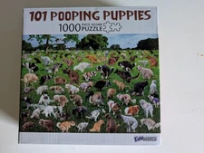 101 Pooping Puppies 1000 Piece Puzzle by Funwares 27x19, new unopened