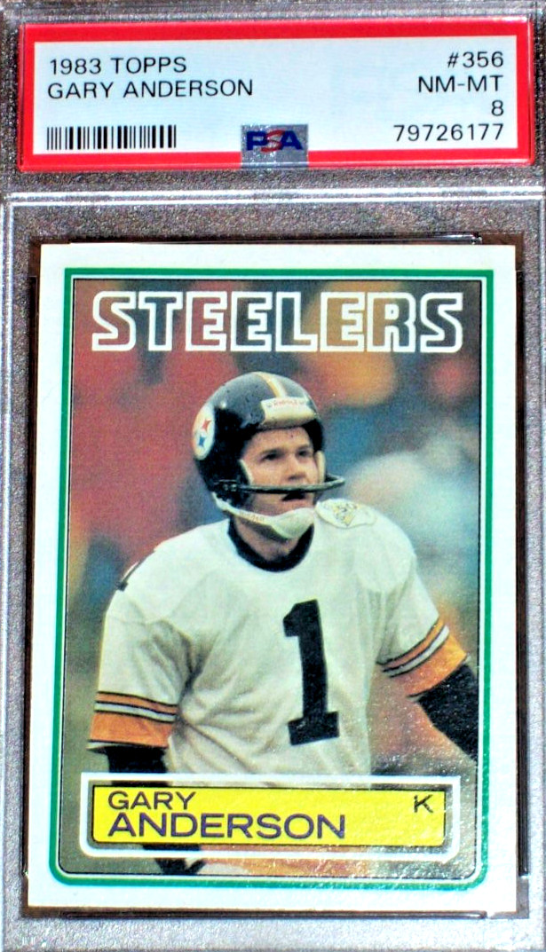 1983 Gary Anderson rookie #356 Topps PSA 8 Pittsburgh Steelers