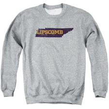Lipscomb Adult Crewneck Sweatshirt State Shape, Athletic Heather, S-3XL
