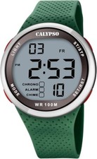 Orologio CALYPSO Uomo Digitale Cinturino Silicone Verde cassa Argentata _K5785-5