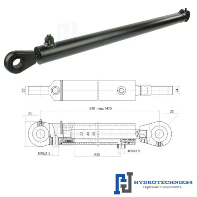 Hydraulikzylinder doppeltwirkend CJ2F-40/22/630 mit Gelenkaugen 25mm