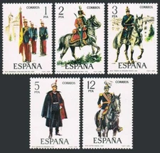 Spain 2078-2082,MNH.Michel 2343-2347. Uniforms 1977.Flag bearer,Lieutenant,