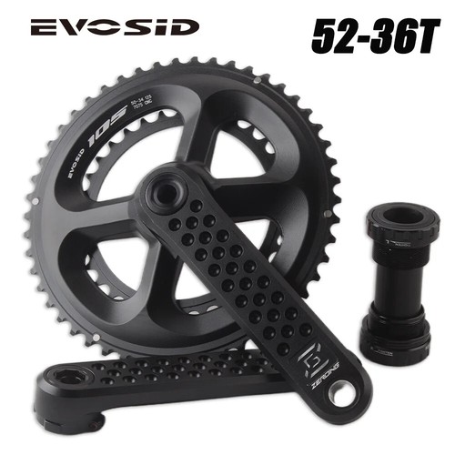 165/170/175mm Crank Arm Road Bike Crankset Double Chainring 50-34T 52-36T 53-39T - Picture 17 of 40
