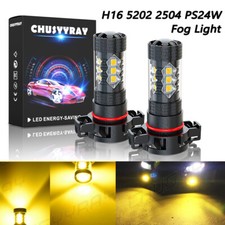 2x H16 5202 Ps24w Led Fog Light Bulbs 4500k Yellow For Jeep Gladiator 2020-2023 2x H16 5202 Ps24w Led Fog Light Bulbs 4500k Yellow For Jeep Gladiator 2020-2023