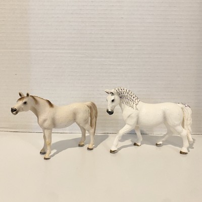 Vintage Schleich White Arabian And Lipizanner Mare Horse Toy Figurines Lot Of 2