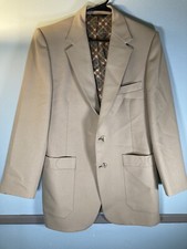 Johnny Carson Sport Coat 40R Suit Jacket Beige 2 Button Gimbels Vented 70s Vtg
