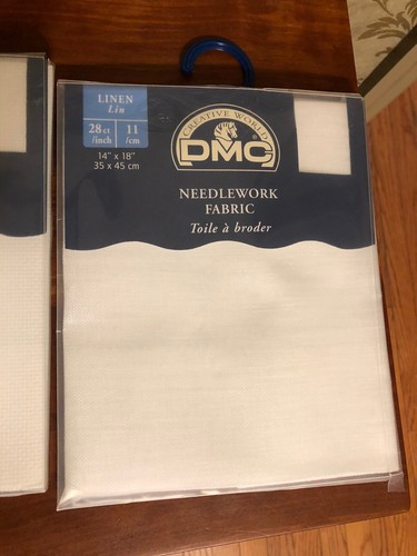 2. pks. DMC Needlework Fabric Aida 14 Ct. And Linen 28 Ct. 14” X 18” - Picture 5 of 7