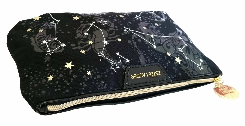 Estee Lauder Cosmetics Makeup Travel Bag (Black with White Constellations) - Image 4 of 4