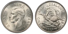 New Zealand, 1937 George VI Shilling. PCGS MS 64. 1,190,000 Mintage.