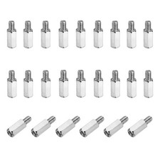 48pcs M4x12+6mm Nickel Plated Car Spacers, Silver