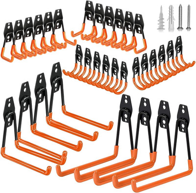 Heavy Duty Steel Garage Hooks - 32 Pack for Tools, Bikes, Ladders & More