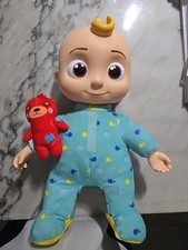 JJ Cocomelon Doll Bedtime Musical/Talking Plush Toy with Red Teddy Bear 12.5"