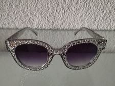 Brille Accessoire 70er Jahre Damenbrille Damen Disco Glitzer Paille