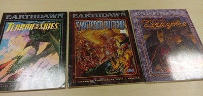 3x Earthdawn Terror In The Skies,Shatterded Pattern & The Book Of Dragon