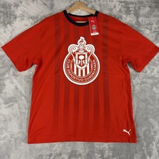 Camiseta Jersey Puma Chivas de Guadalajara Rayas Gráfico Cresta Talla Mediana Nueva con Etiquetas