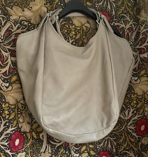 Extra Large Creamy Soft Italian Leather Hobo Shoulder Bag
