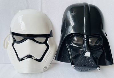 2x Star Wars Dress Up Face Masks, Darth Vader (2008) & Stormtrooper, VGC