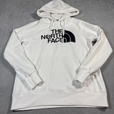 The North Face Hoodie Womens M White Half Dome Logo Fleece Pullover