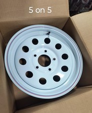 New Trailer Steel White Mod 15 Wheel 5 Lug Rim 5 On 5 Wheel Pj Big Tex Lamar