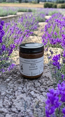 7 Oz Soy Candle|  Lavender And Amber| Clean Burn|  Handmade |Aromatherapy|  SPA