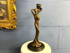 Bronze Skulpture Kerzenständer Klassische Figure Frau Kandelaber nach Milo