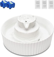 Ceramic Cat Water Fountain, 2.1L/71oz Cupcake Pet Fountain 2.1 L, White