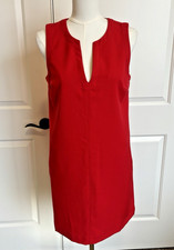 GAP Sleeveless Split Neck Shift Dress Red Women’s Size Small S Knee Length