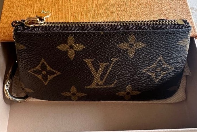 Louis Vuitton Monogram Pochette Cles Coin Case Wallet Key Ring