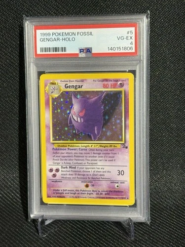 PSA 4 Gengar Holo 5/62 Fossil 1999 WOTC Vintage Pokemon VG-EX