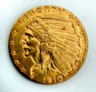 1910 $2.50 Indian Head Quarter Eagle, see VIDEO, great detail, not certified
