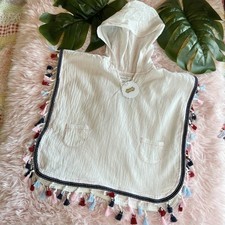 Mud Pie NWT Boutique White Sailaway Colorful Tassel Swim Coverup Sz 12-18 Months