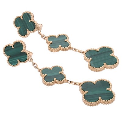 Van Cleef & Arpels Women Pierce K18 Yellow Gold YG Malachite VCARO9II00 Magi...