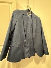 H M Boys' Blue Polyester Blazer Jacket Formal Suit Coat, Size 9-10Y, US 10