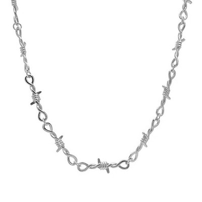 Punk Gothic Stacheldraht Dornen Choker Halskette für Damen Herren kurz Harajuku Stre