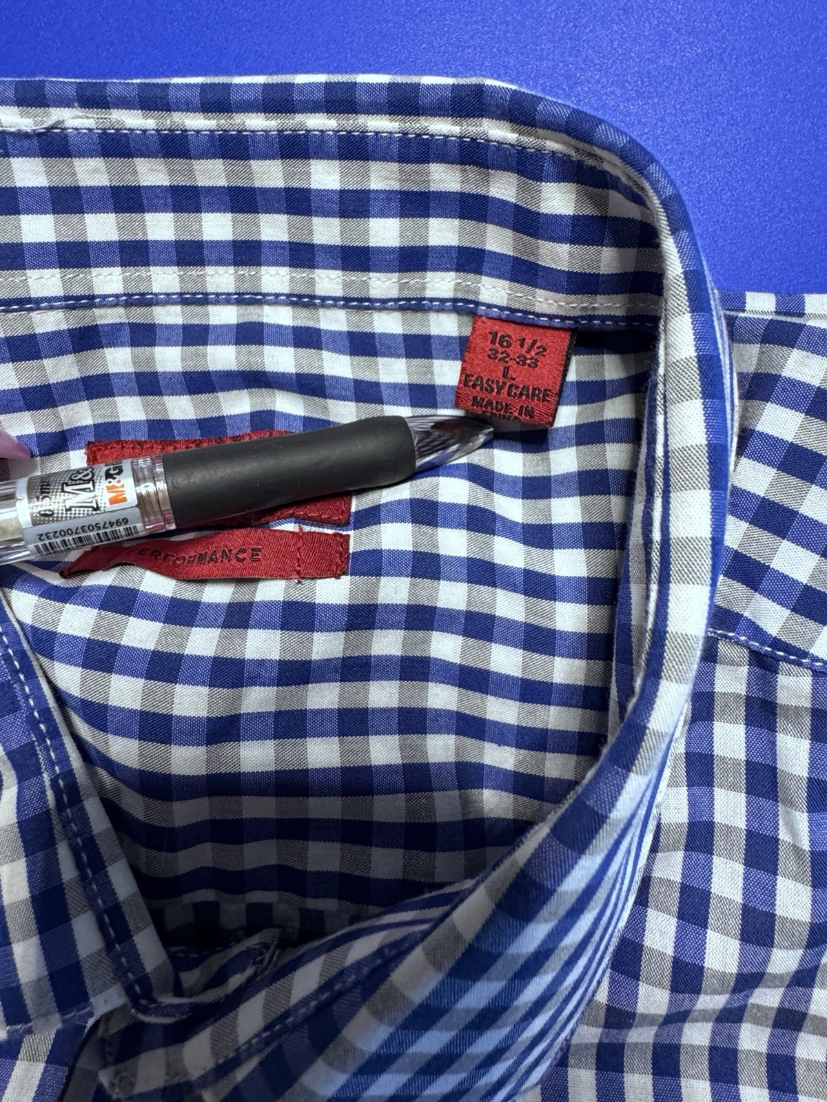 Alfani Button Down Fitted Performance 16 1/2 32-33 - image 2